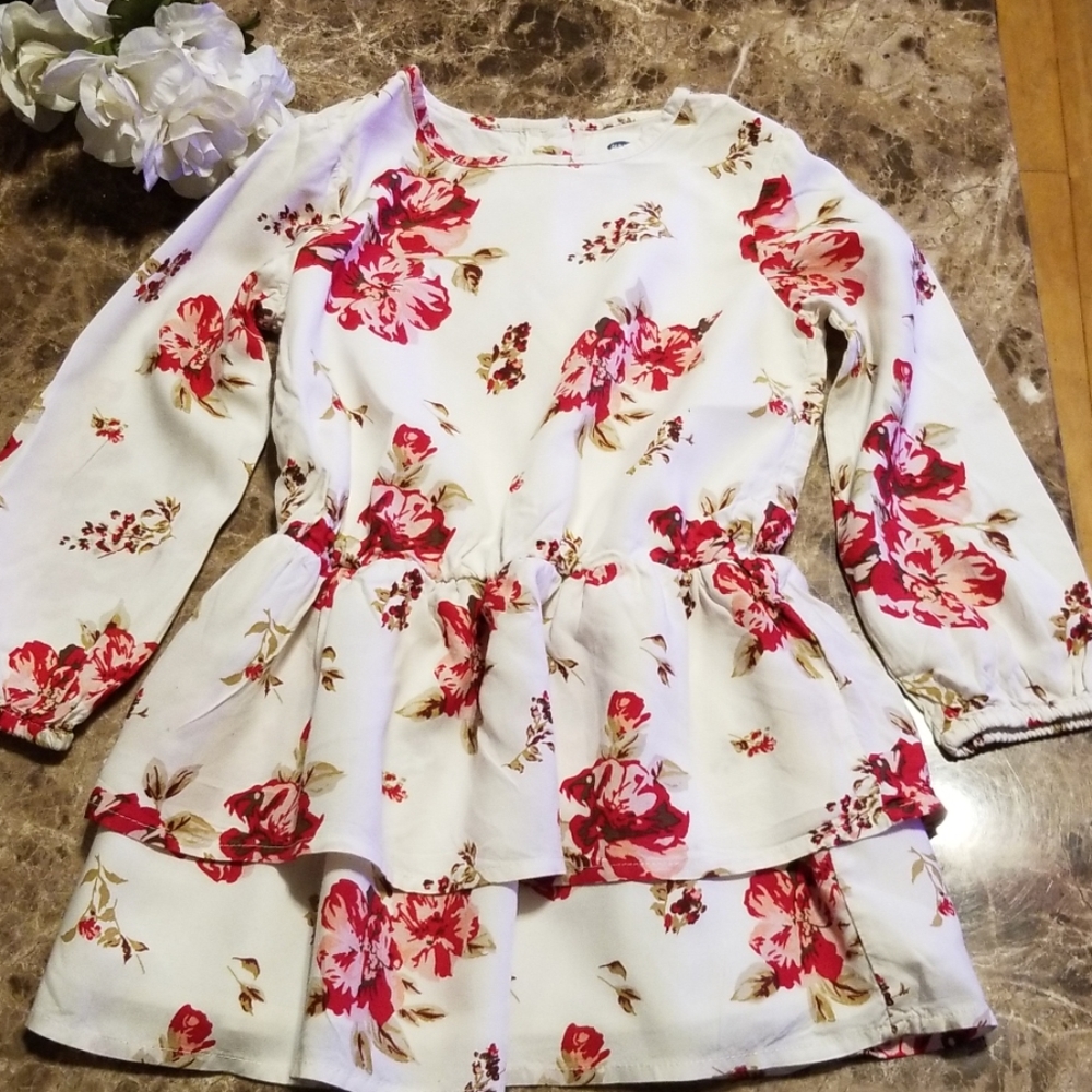 Size 4T Ivory Flowered Dress